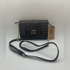 NWT Steve Madden Women’s  BLACK BLYNN Crossbody Bag OS